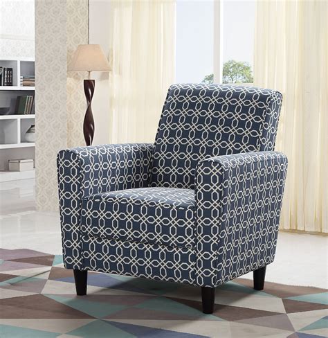 navy blue pattern accent chair.